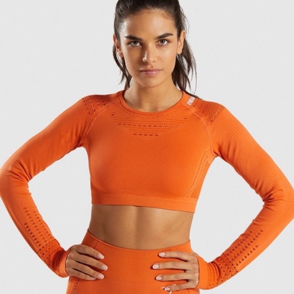 Gymshark Tops - Gymshark Long Sleeve Seamless Crop Top